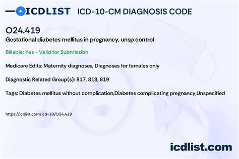 O24.419 icd 10  You can report the code for use in a physician’sO24